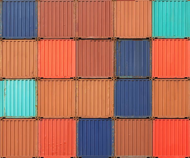 istock Stack of colorful freight shipping containers at the docks 515962667
