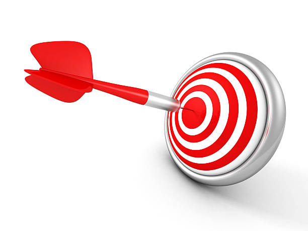 istock red dart arrow in the target center. succes concept 515963017