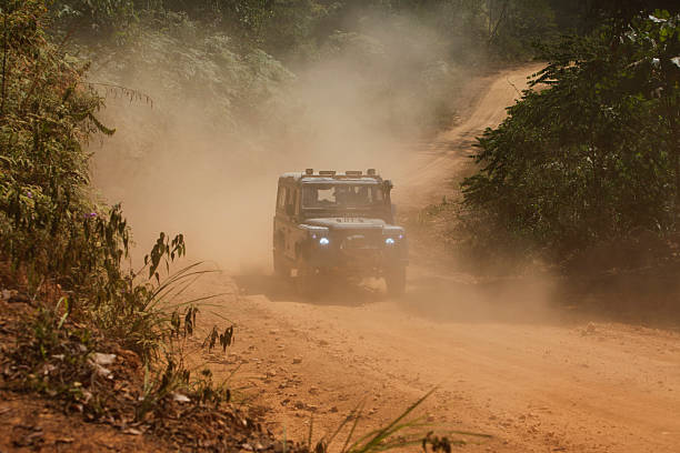 istock Off road SUV vehicle running in forest 515963461