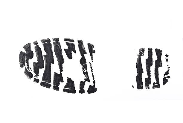 istock Black print of a trace of a boot 515964090