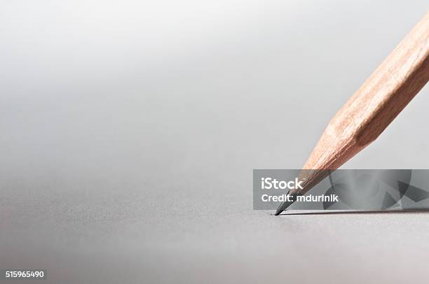 Pencil On The Paper Close Up Stock Photo - Download Image Now - Pencil, Writing - Activity, Creativity
