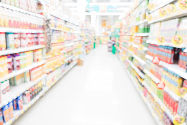 istock supermarket blur background with bokeh, Miscellaneous Product sh 515968270