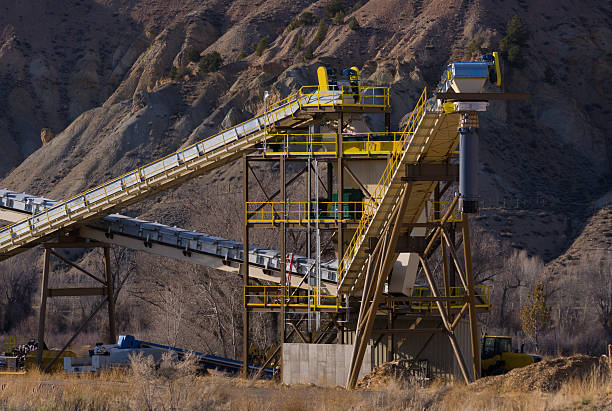 istock Industrial Equipment with Conveyor Belts Outdoor Structure 515968544