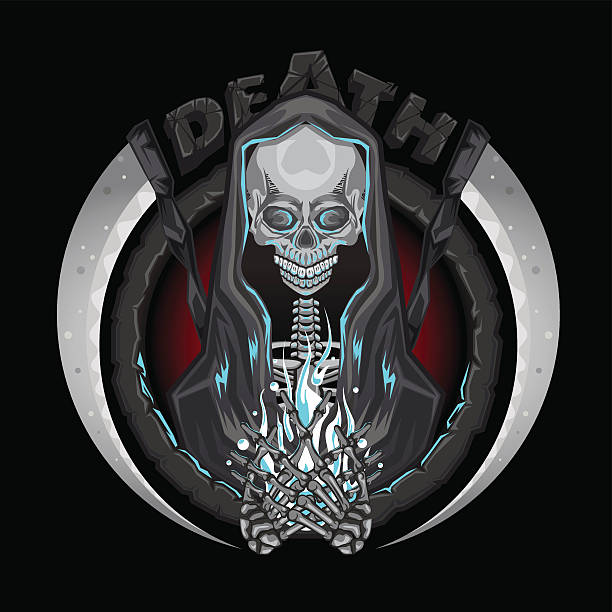 Zgon szkielet śmierć – artystyczna grafika wektorowa