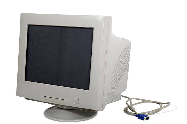 The monitor. The Electron beam monitor.1990s Style, crt computer screen stock pictures, royalty-free photos & images