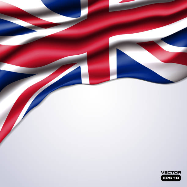 우니온 잭볼 플랙 현실적일 벡터 - british flag backgrounds england english flag stock illustrations