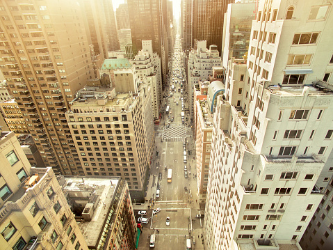 Aerial view of sixth avenue,New York
