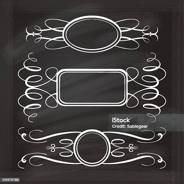 Vector Frames Set On The Chalkboard Stock Illustration - Download Image ...