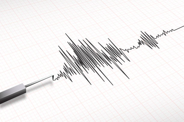 seismograph maschine erdbeben vektor - erdbeben stock-grafiken, -clipart, -cartoons und -symbole