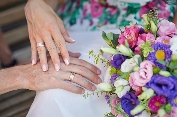 istock hands of bride and groom with rings 515972790