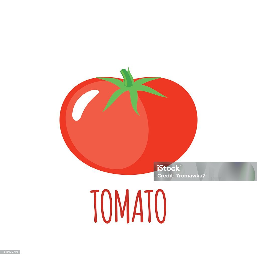 Tomaten-Symbol in flache Stil auf weißem Hintergrund - Lizenzfrei Tomate Vektorgrafik