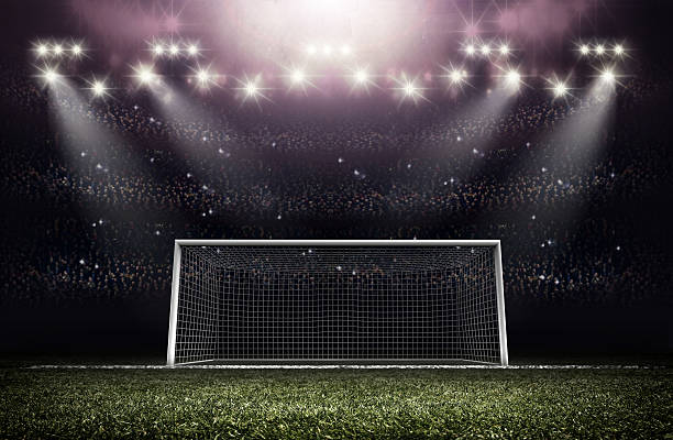Goal post An imaginary stadium is modelled and rendered. goal post stock pictures, royalty-free photos & images