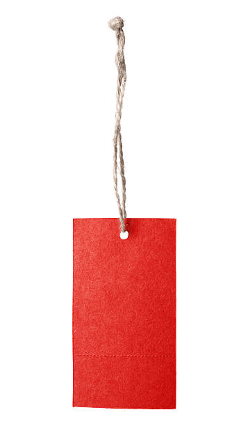 istock Red blank price tag isolated on white background 515975846