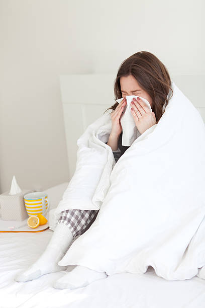 멀미용 침대 - tissue box flu virus kleenex 뉴스 사진 이미지