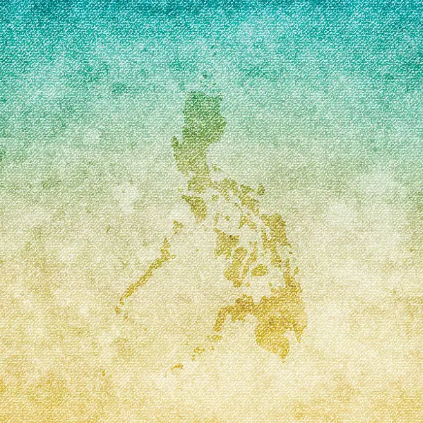 Vector illustration of Philippines Map on grunge Canvas Background