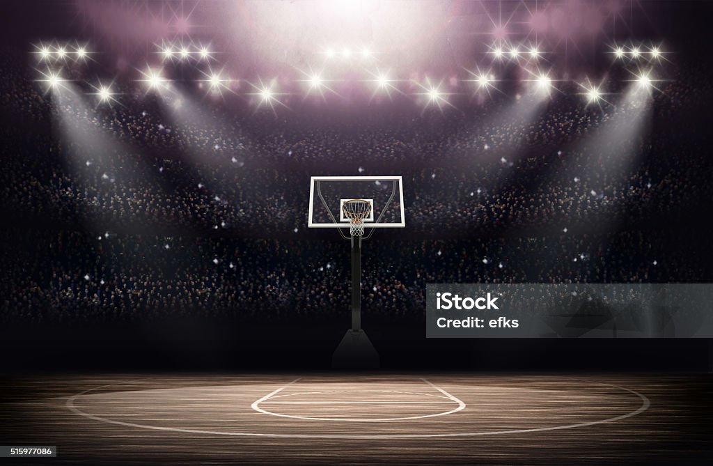 Basketball arena An imaginary stadium is modelled and rendered. Basketball - Sport Stock Photo