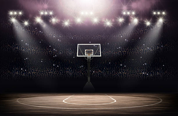 Basketball arena An imaginary stadium is modelled and rendered. court stock pictures, royalty-free photos & images