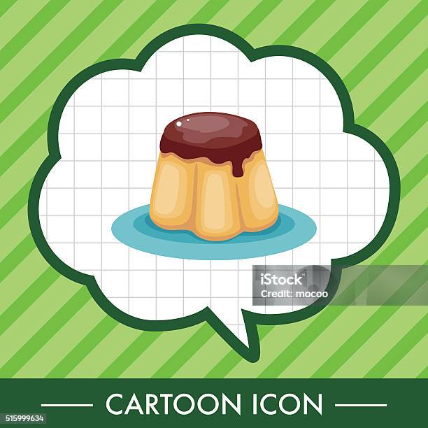 Pudding Theme Elements Stock Illustration - Download Image Now - Backgrounds, Cake, Caramel