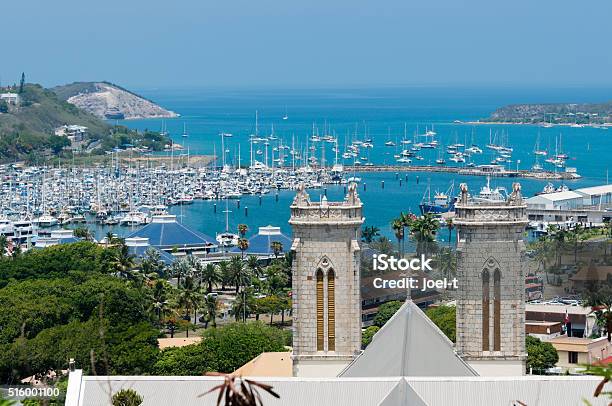 Saint Joseph Cathedral And The Moselle Bay Stock Photo - Download Image Now - New Caledonia, Noumea, Harbor