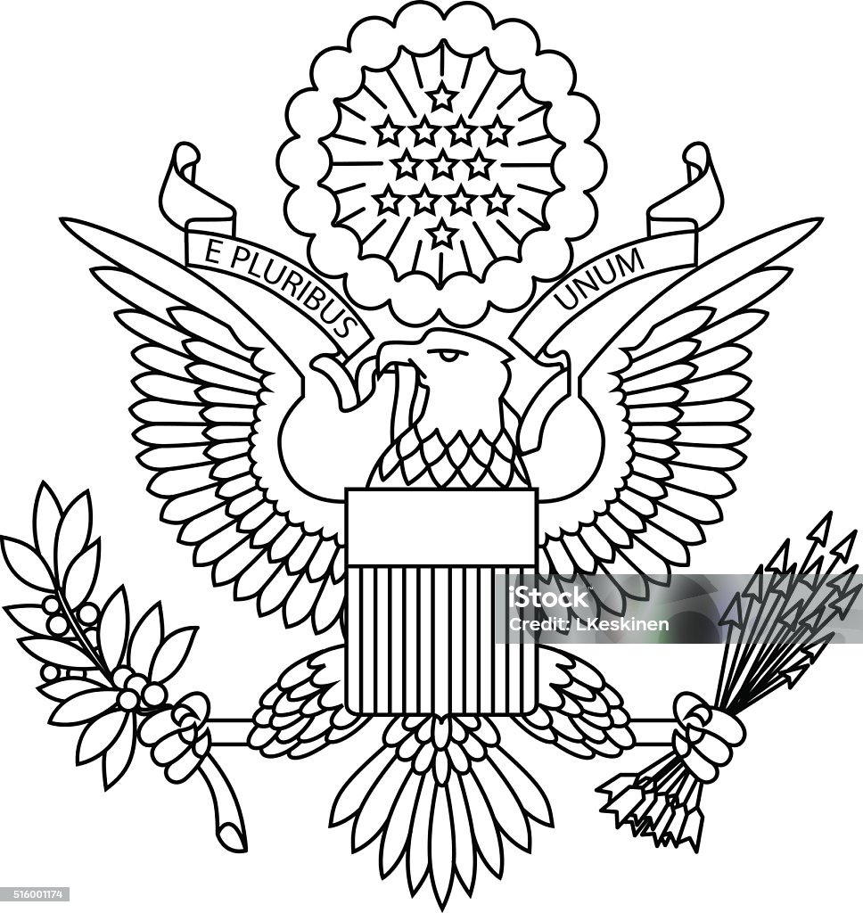 US passport seal US passport seal on white background image. USA stock vector