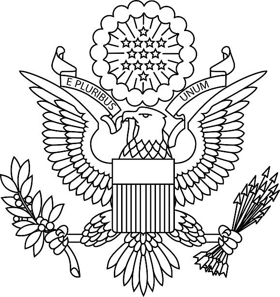 US passport seal US passport seal on white background image. president stock illustrations