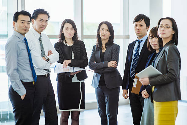 Business team working in office Business Workers having a meeting in the office of the entrance only japanese stock pictures, royalty-free photos & images