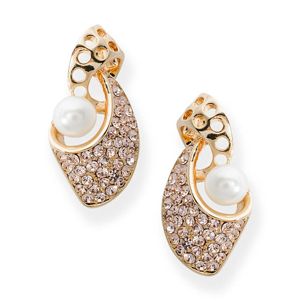 istock gold earrings with pearls isolated on white 516004076