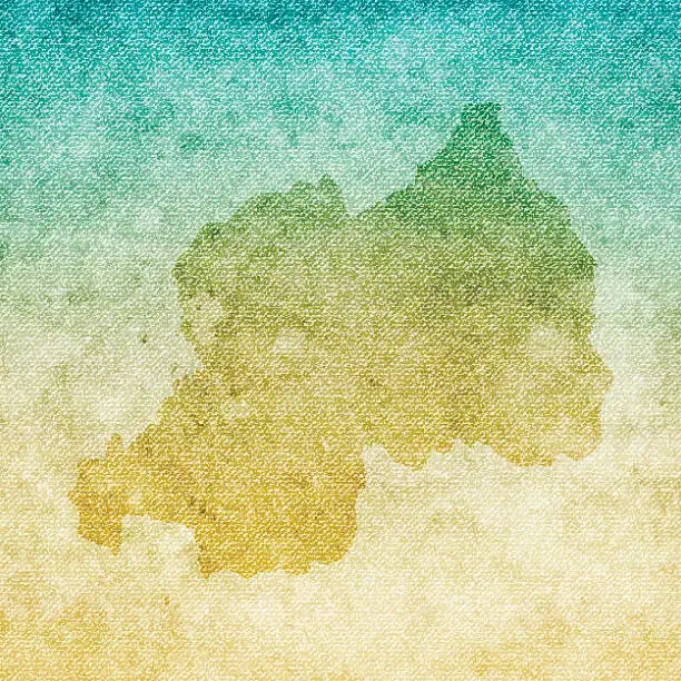 Vector illustration of Rwanda Map on grunge Canvas Background