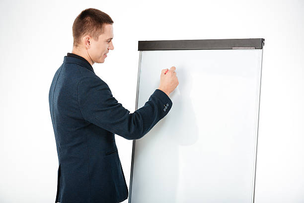 istock Businessman writing something on whiteboard 516004984