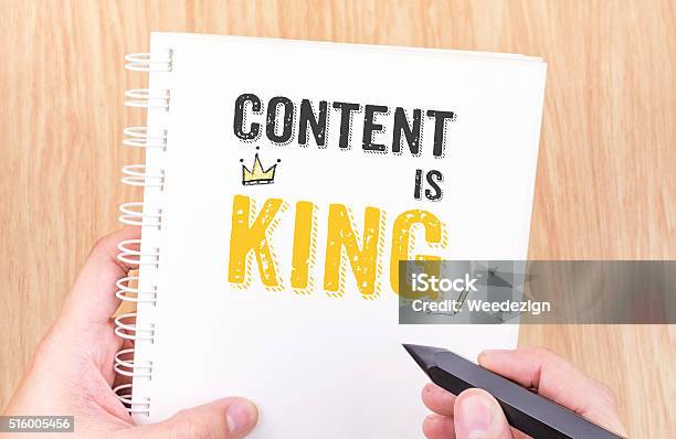 Content Is King Work On White Ring Binder Notebook Stock Photo - Download Image Now - Contented Emotion, King - Royal Person, Beginnings