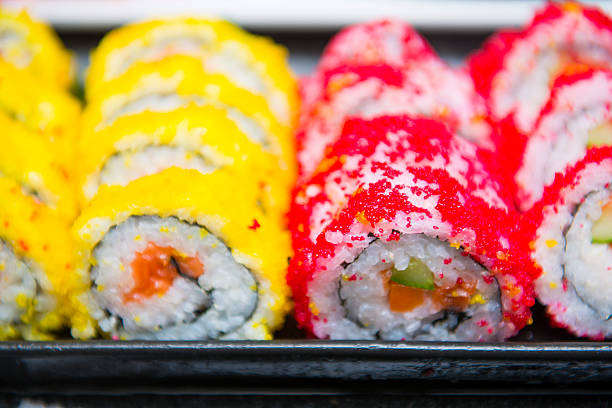 fresh japanese sushi rolls