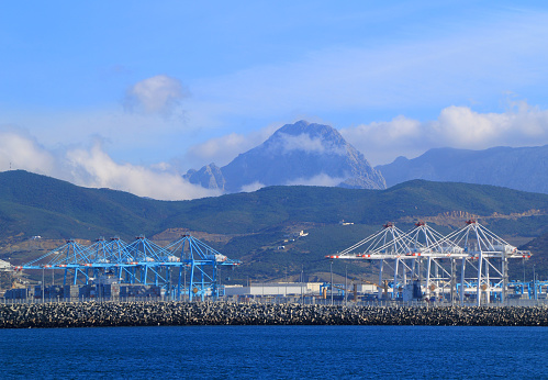 Tangier, Morocco - 24 December 2013: The new Tangier-Med Port went into service in July 2007 with an initial capacity of 3.5 million shipment containers. The port is expected to reach full capacity in 2016.