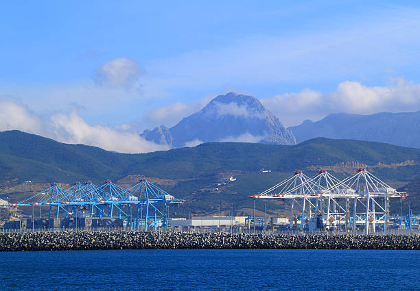 The new Tangier-Med Port in Morocco. stock photo
