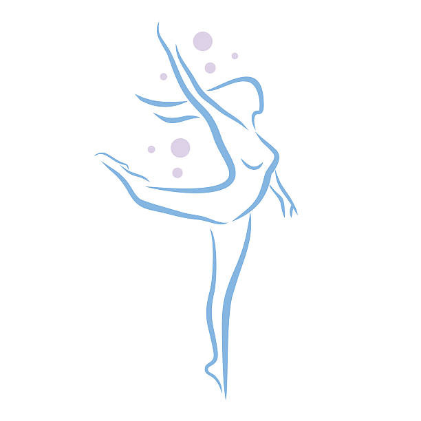 ilustrações, clipart, desenhos animados e ícones de abstrato mulher dança - body de ginástica