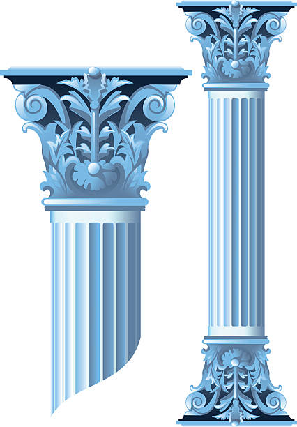 kamienne kolumny starożytnych - stability architecture roman decoration stock illustrations