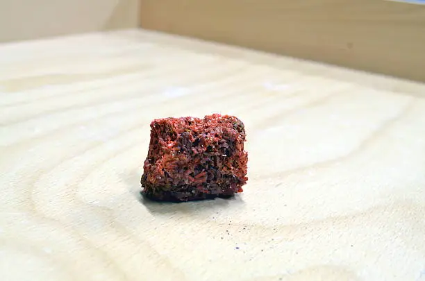 Photo of red Crocoide mineral with small crystals