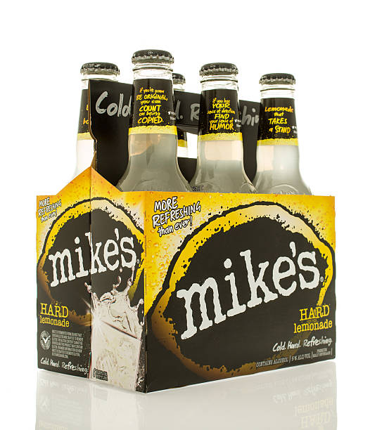 Hard lemonade Winneconne, WI, USA - 2 March 2016: A six pack of Mikes hard lemonade. Mikes Hard Lemonade stock pictures, royalty-free photos & images