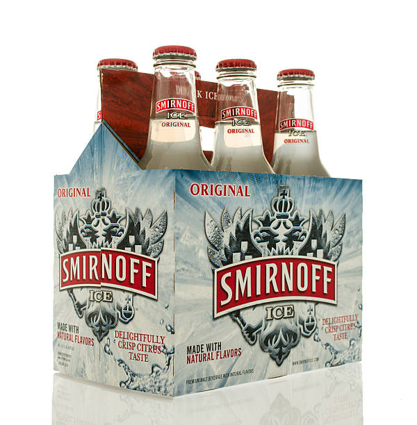 Smirnoff ice Winneconne, WI, USA - 2 March 2016: A six pack of Smirnoff Ice in original flavor. Smirnoff Ice stock pictures, royalty-free photos & images