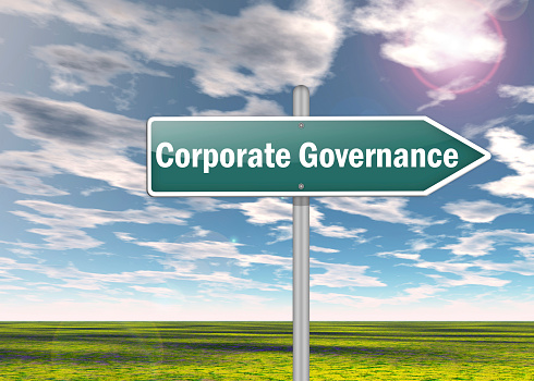 Signpost with Corporate Governance wording