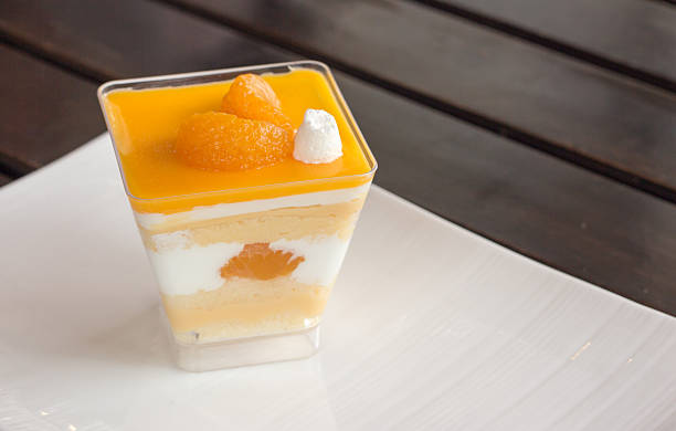 istock orange cake on black wood 516032342