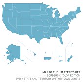 istock Map of the United States of America Territories 516032688