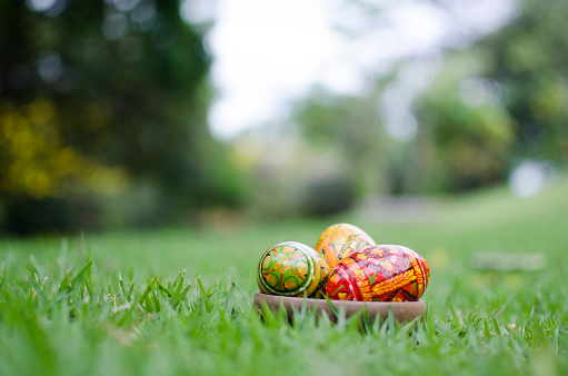 collection, easter, celebration, season, symbol, christianity, wooden eggs, custom, holiday, variety, decoration, colored, egg, bright, spring, religion, easter egg, grass