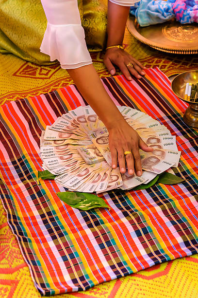 istock bride price money in thai wedding ceremony - (Selective focus) 516036314