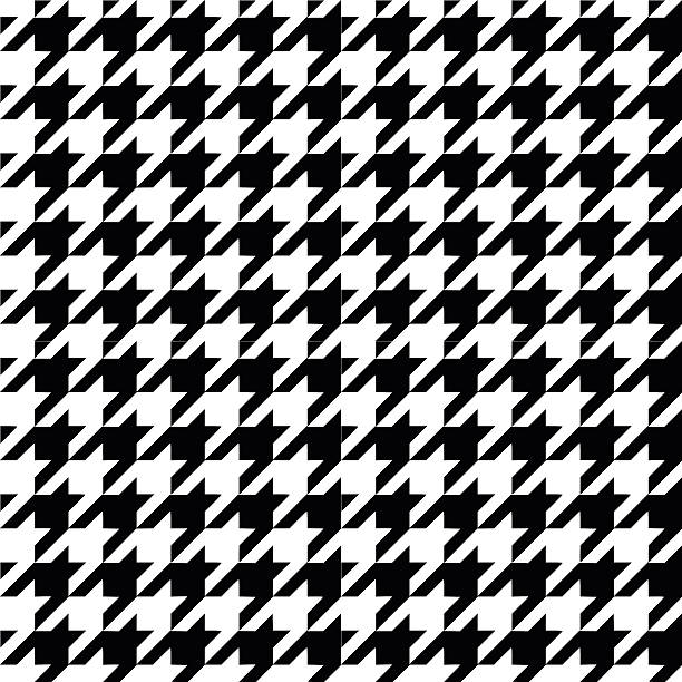 하운드스투스 패턴 - houndstooth pattern geometric shape textile stock illustrations