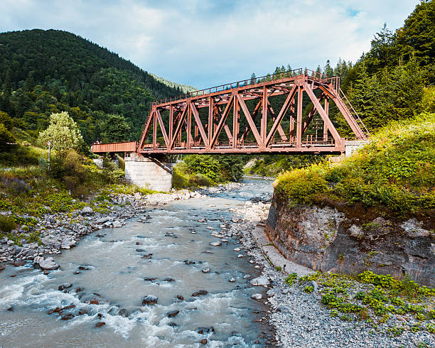 istock Railroad trestle over river, Carpathians 516037127
