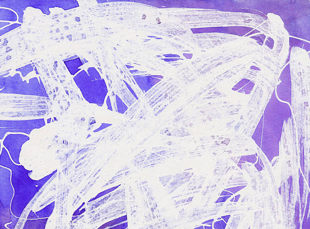 istock Abstract purple background with white brush strokes on paper 516037272
