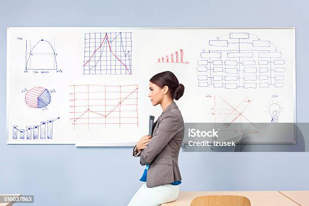 Female Teacher Stock Photo - Download Image Now - Whiteboard - Visual Aid, Chart, Diagram