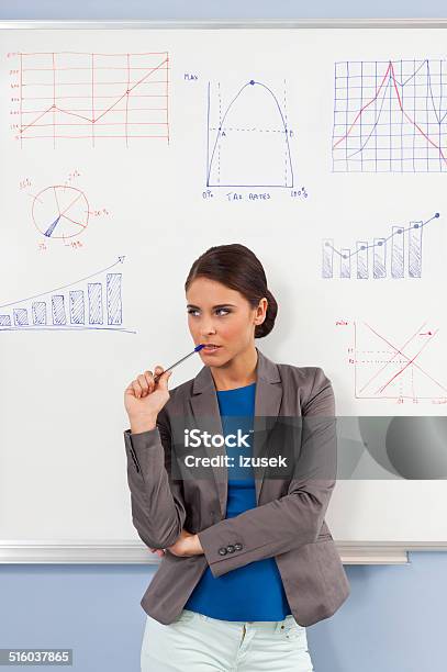 Female Teacher Stock Photo - Download Image Now - Chart, Pen, Whiteboard - Visual Aid
