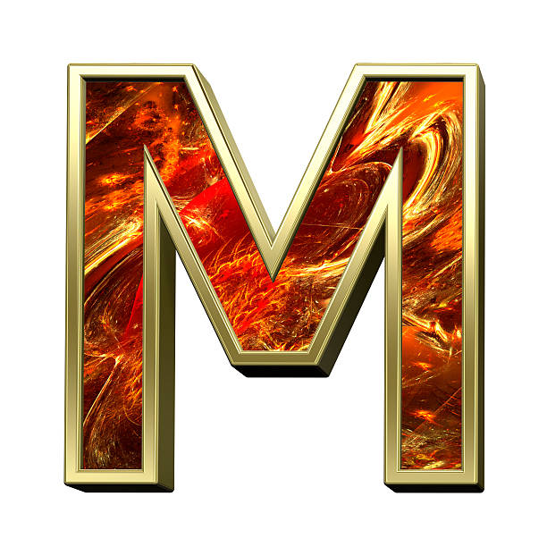 istock One letter from fire alphabet set isolated over white. 516039802