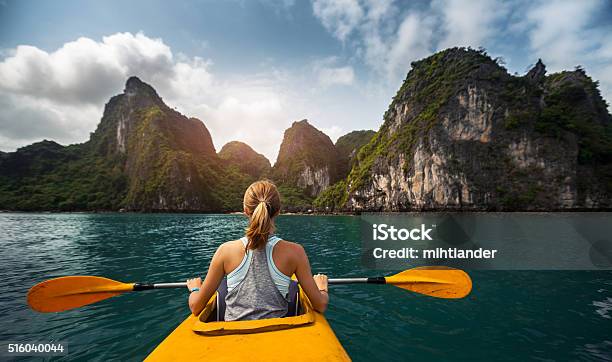 Kayaking Stock Photo - Download Image Now - Kayaking, Vietnam, Active Lifestyle